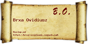 Brxa Ovidiusz névjegykártya